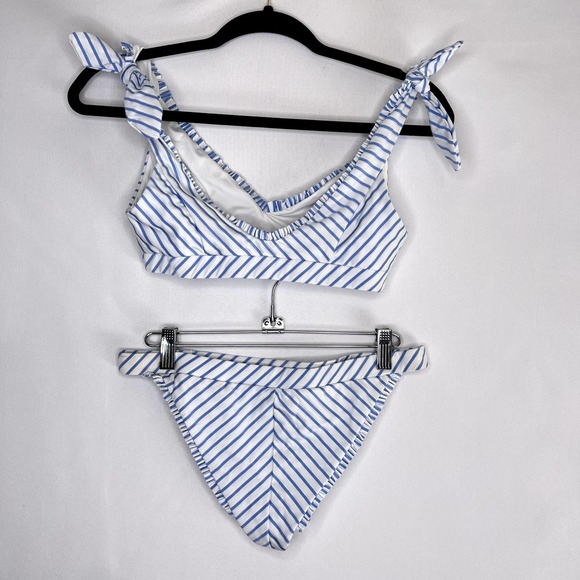 Tularosa Blue and White Striped One Piece Swimsuit - Picture 8 of 12
